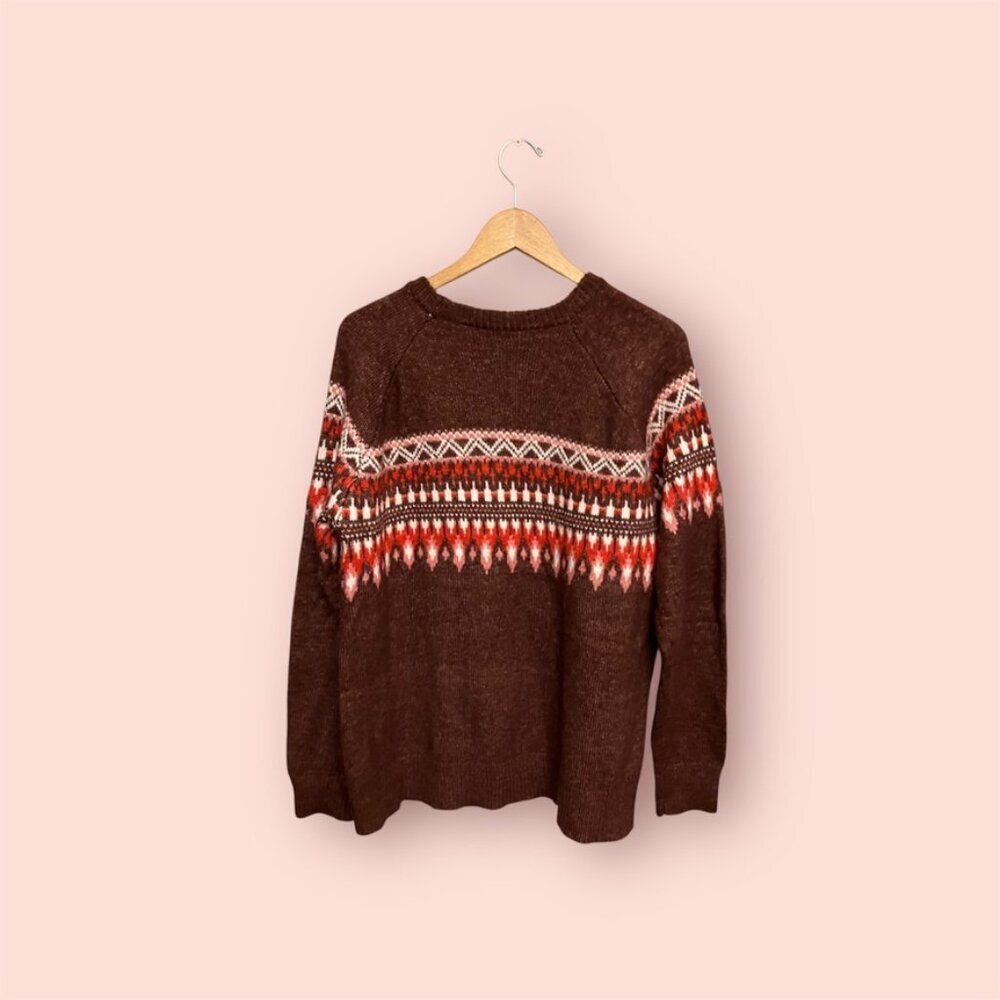 Maroon Fair Isle-ish Sweater